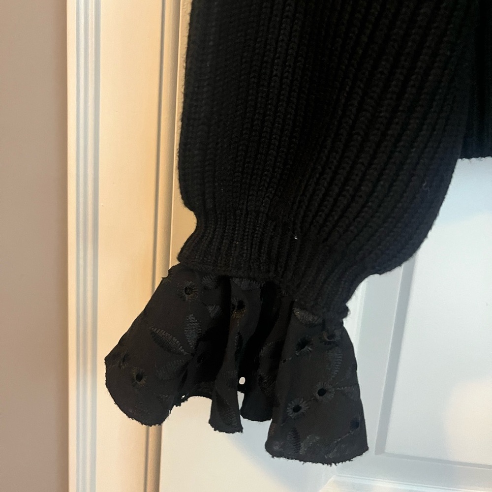 Zara Black Ruffle Blouse - Picture 3 of 8
